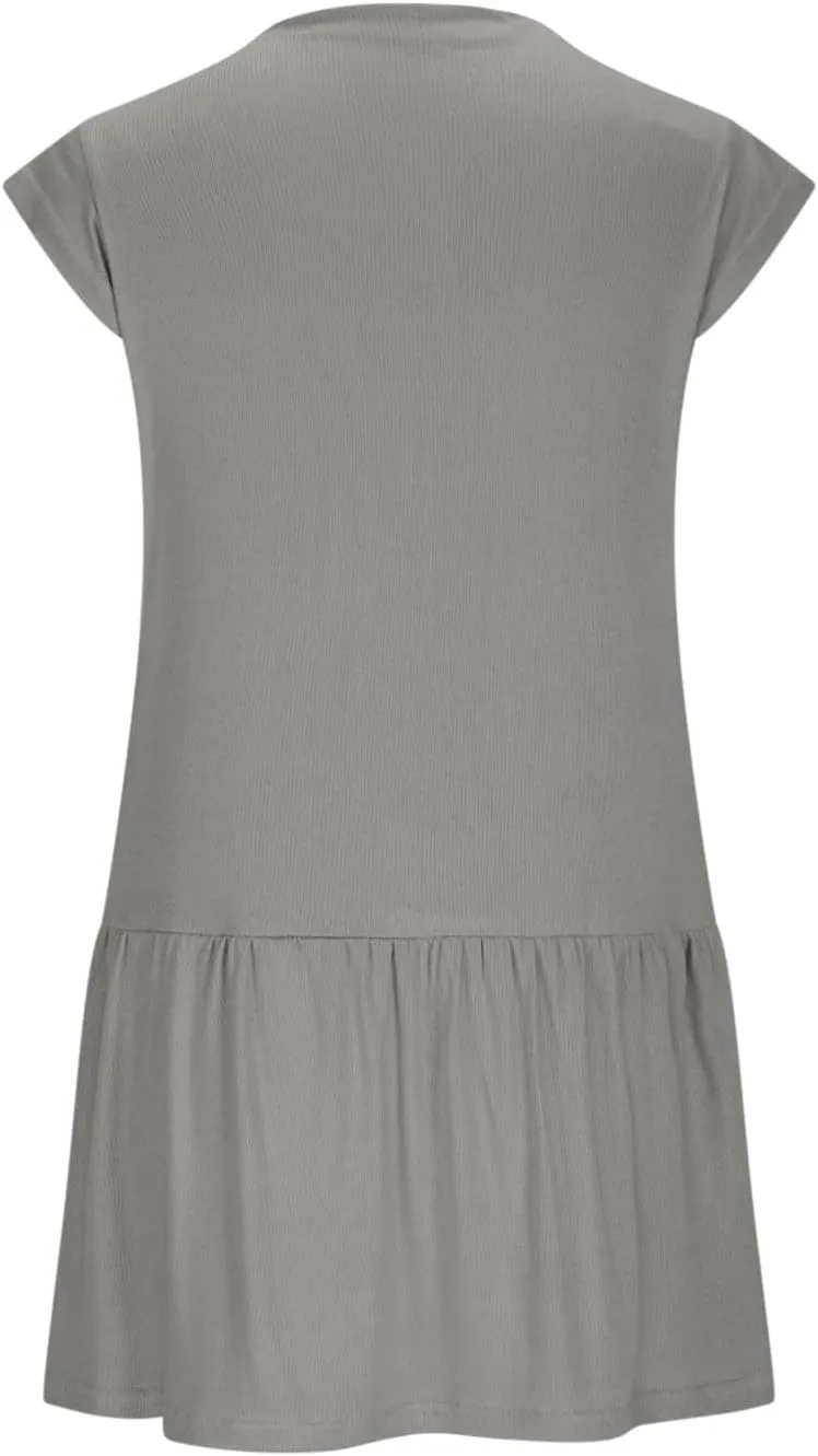 Dresses for Women 2025 Fashion Stand Collar Drop Waist Ruffle Mini Dress Casual Classy Spring Summer Cap Sleeve Dress
