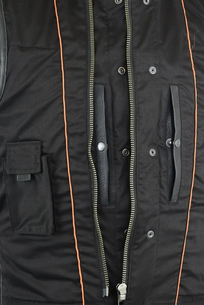 DS187 Men's CCW Pockets Multi Pocket Leather Vest
