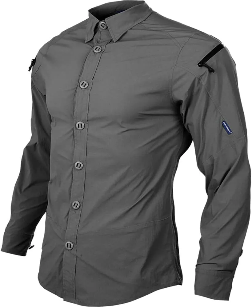 emersongear Blue Label Zip Triple Tech Tac-Shirt,Quick Dry Wrinkle Free Travel Shirts Outdoor Long Sleeve Button Down Shirt