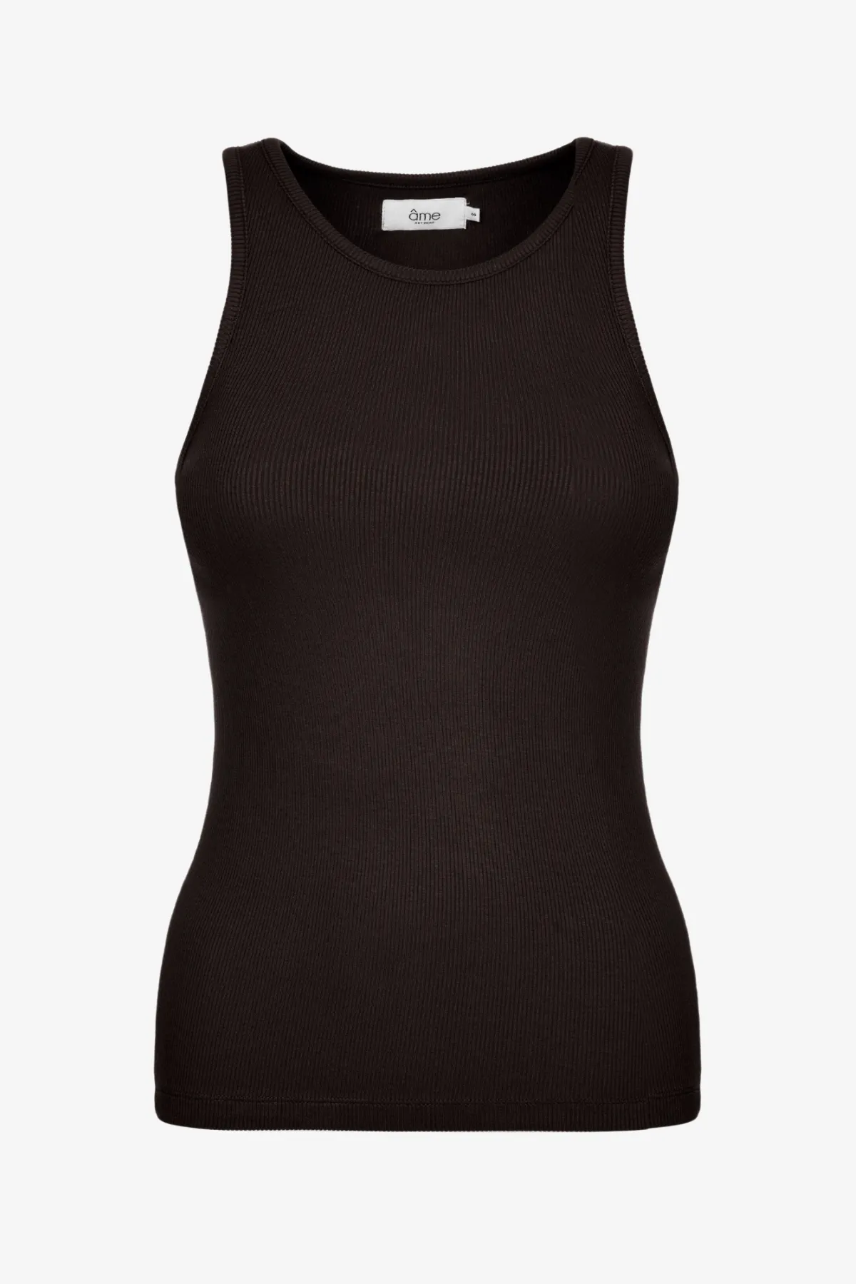 Fabric Ribbed Tank Top | Black
