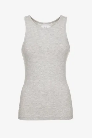 Fabric Ribbed Tank Top | Marled Grey
