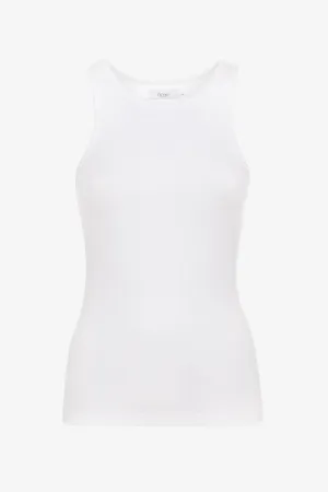 Fabric Ribbed Tank Top | White