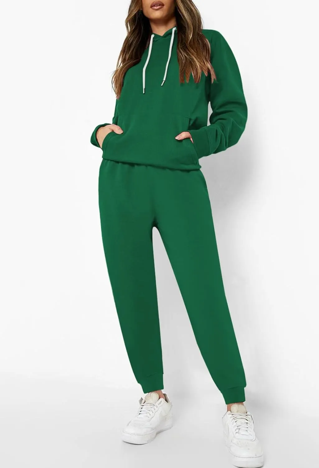 Fixmatti Women Pullover Hoodie Pockets Sweatpants Sport Jogger Sweatsuit