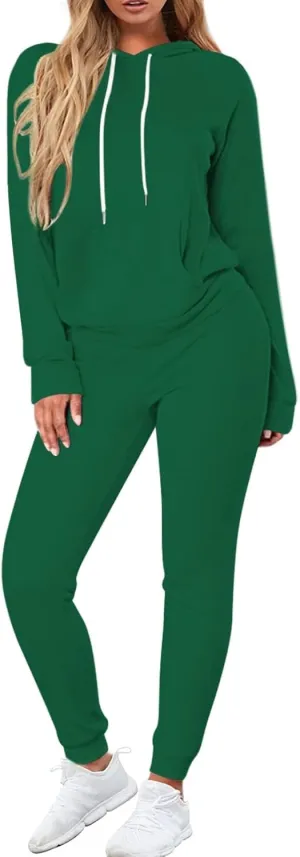 Fixmatti Women Pullover Hoodie Pockets Sweatpants Sport Jogger Sweatsuit