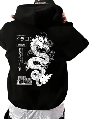 Floerns Men's Graphic Print Long Sleeve Drawstring Hoodie Pullover Sweatshirt