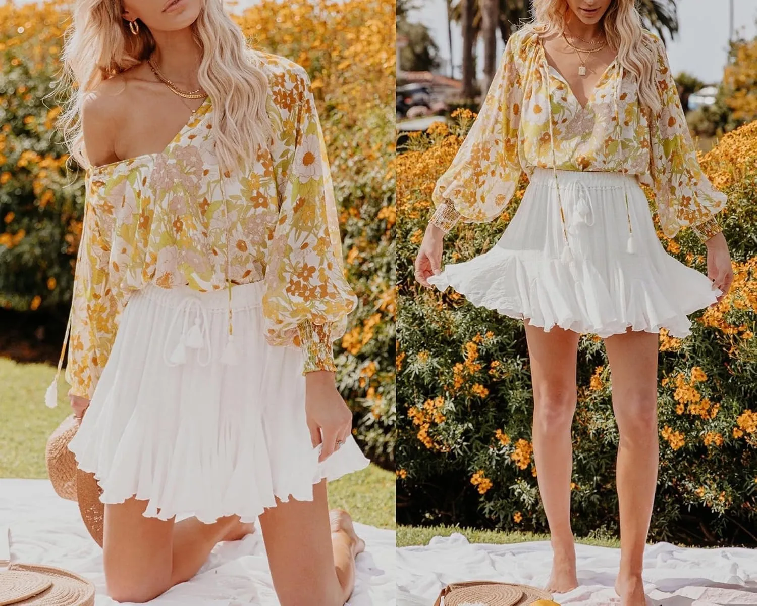 Flowy Shorts for Women Casual Boho Ruffle Mini Skorts High Waist Pleated Skirts Athletic Tennis Butterfly Shorts