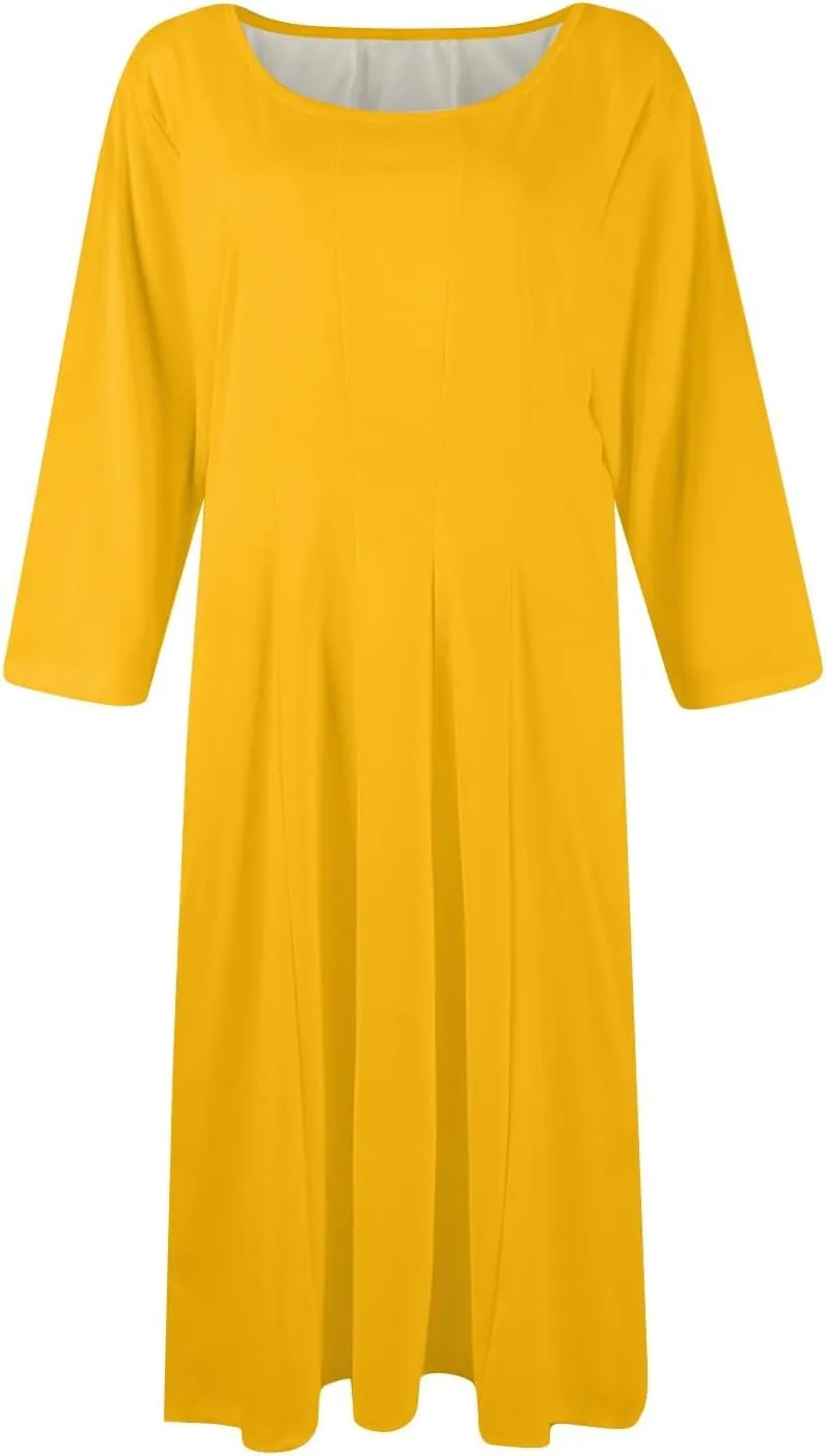 Formal Dresses for Women Wedding Guest Summer Spring 3/4 Sleeve Casual Swing Dresses for Women 2025