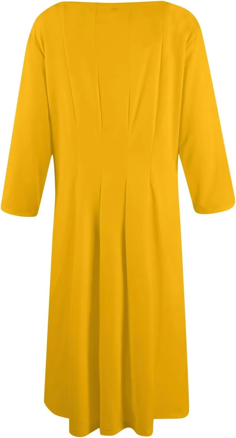 Formal Dresses for Women Wedding Guest Summer Spring 3/4 Sleeve Casual Swing Dresses for Women 2025