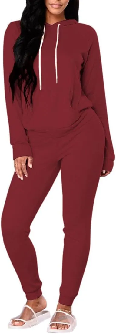 FUPHINE Women's Two Piece Outfits Sweatsuits Set Long Sleeve Pullover Hoodie and Jogger Sweatpants Tracksuit Lounge Sets