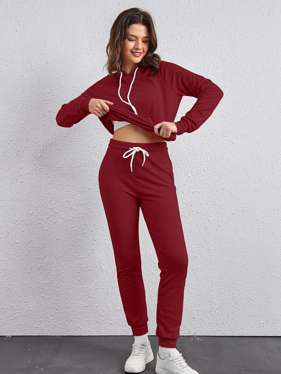 FUPHINE Women's Two Piece Outfits Sweatsuits Set Long Sleeve Pullover Hoodie and Jogger Sweatpants Tracksuit Lounge Sets