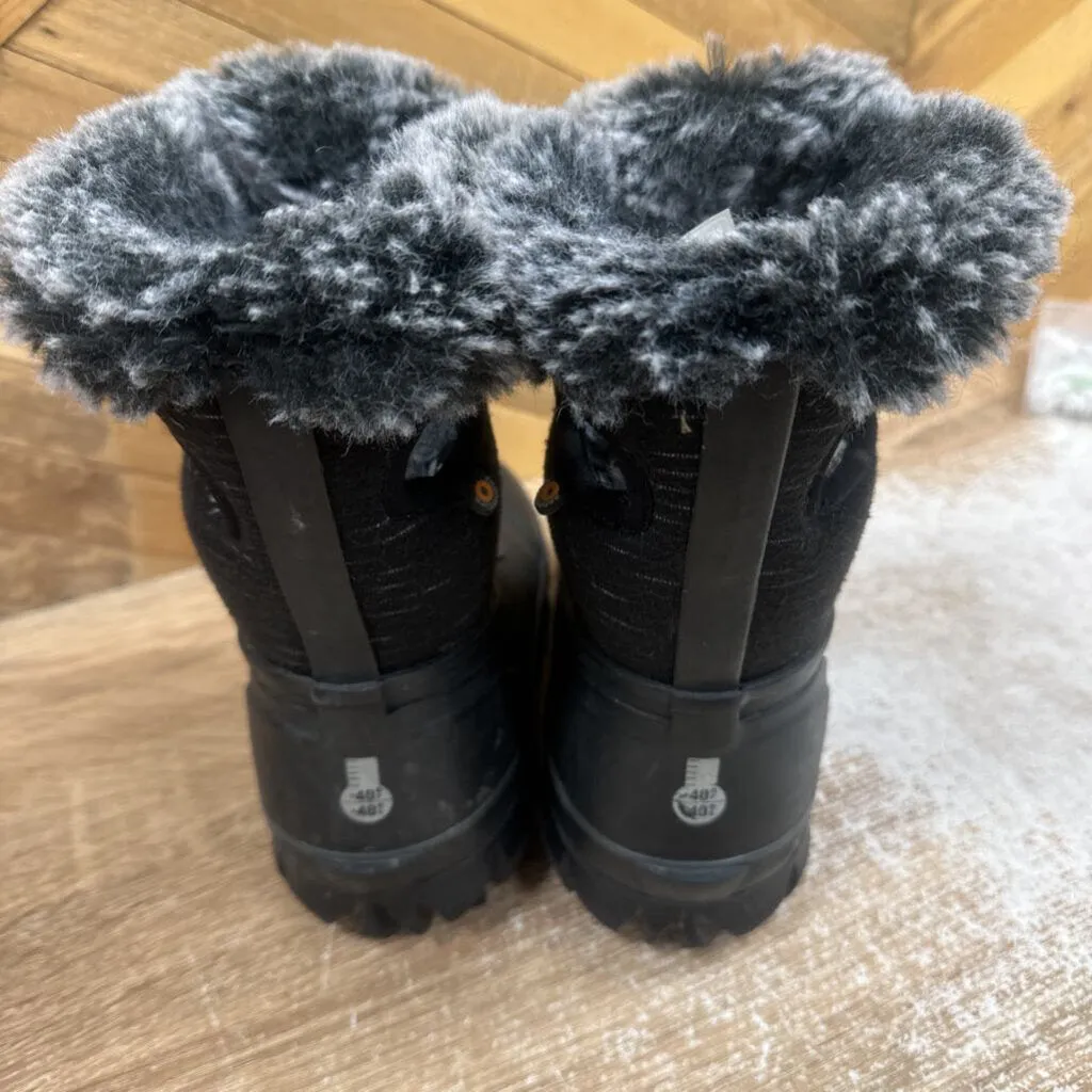 Fuzzy Lined Winter Boots: Black-children-4Y