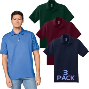Gildan 8800 DryBlend Polo T-Shirts, Bulk Undershirts for Men Multipack - Create Color Pack - Men Sport Jersey Polo Tee Shirts