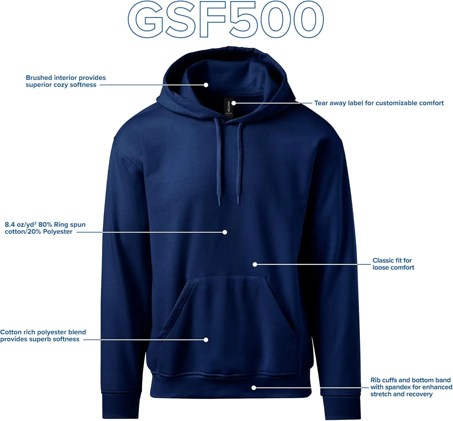 Gildan Adult Softstyle Hoodie Sweatshirt, Style GSF500