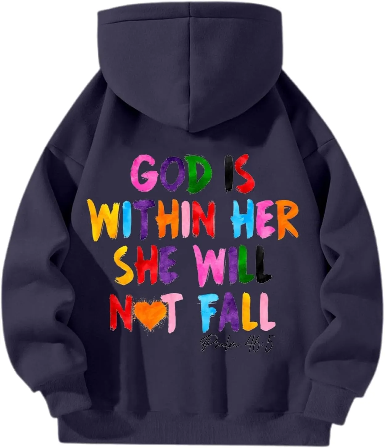 God Is Within Her She Will Not Fall Christian Hoodie For Women Bible Verse Half Zip Sweatshirt Preppy Teens Tops Unisex