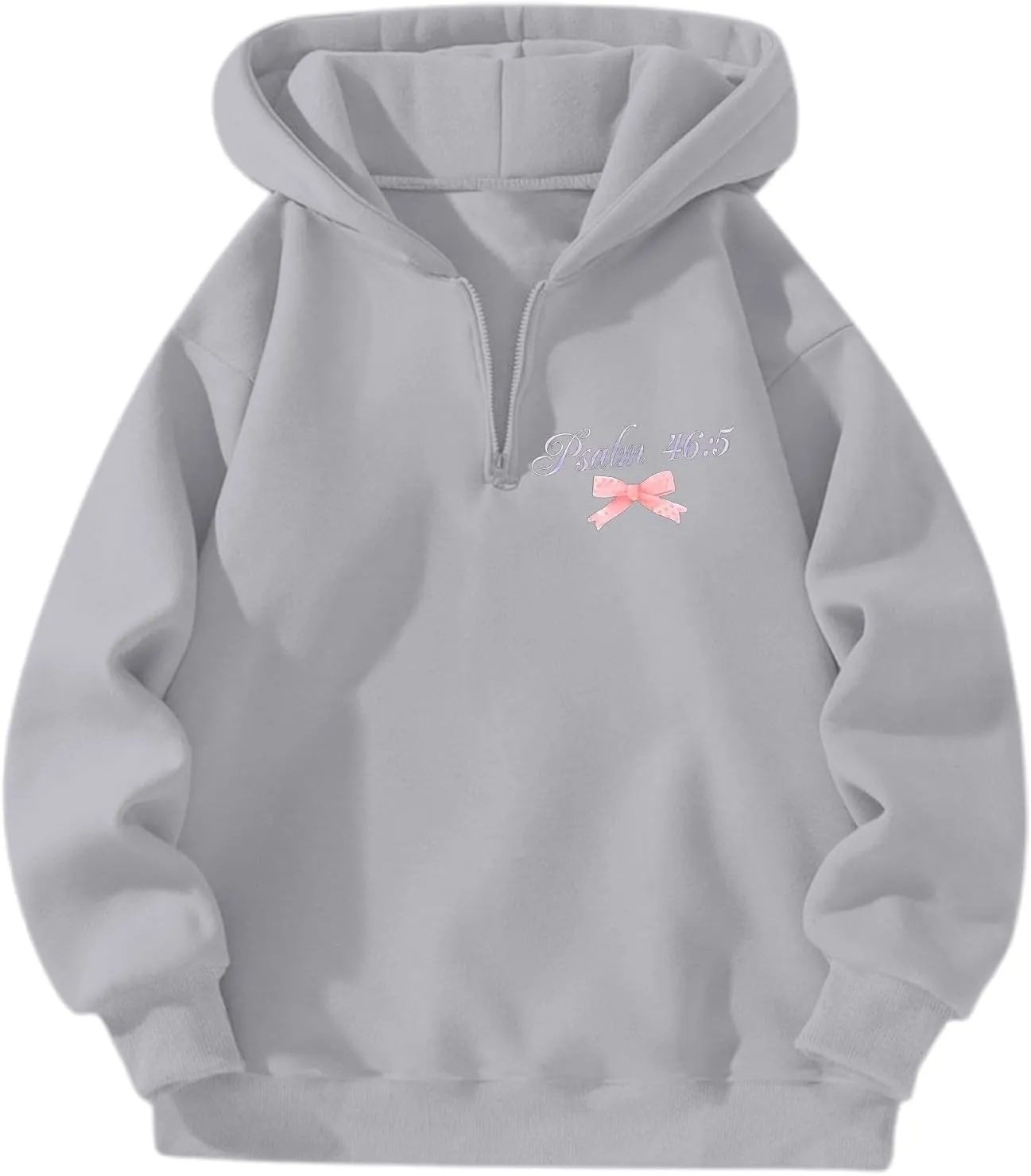 God Is Within Her She Will Not Fall Christian Hoodie For Women Bible Verse Half Zip Sweatshirt Preppy Teens Tops Unisex