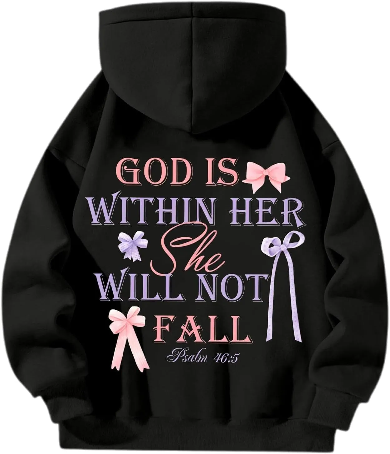 God Is Within Her She Will Not Fall Christian Hoodie For Women Bible Verse Half Zip Sweatshirt Preppy Teens Tops Unisex