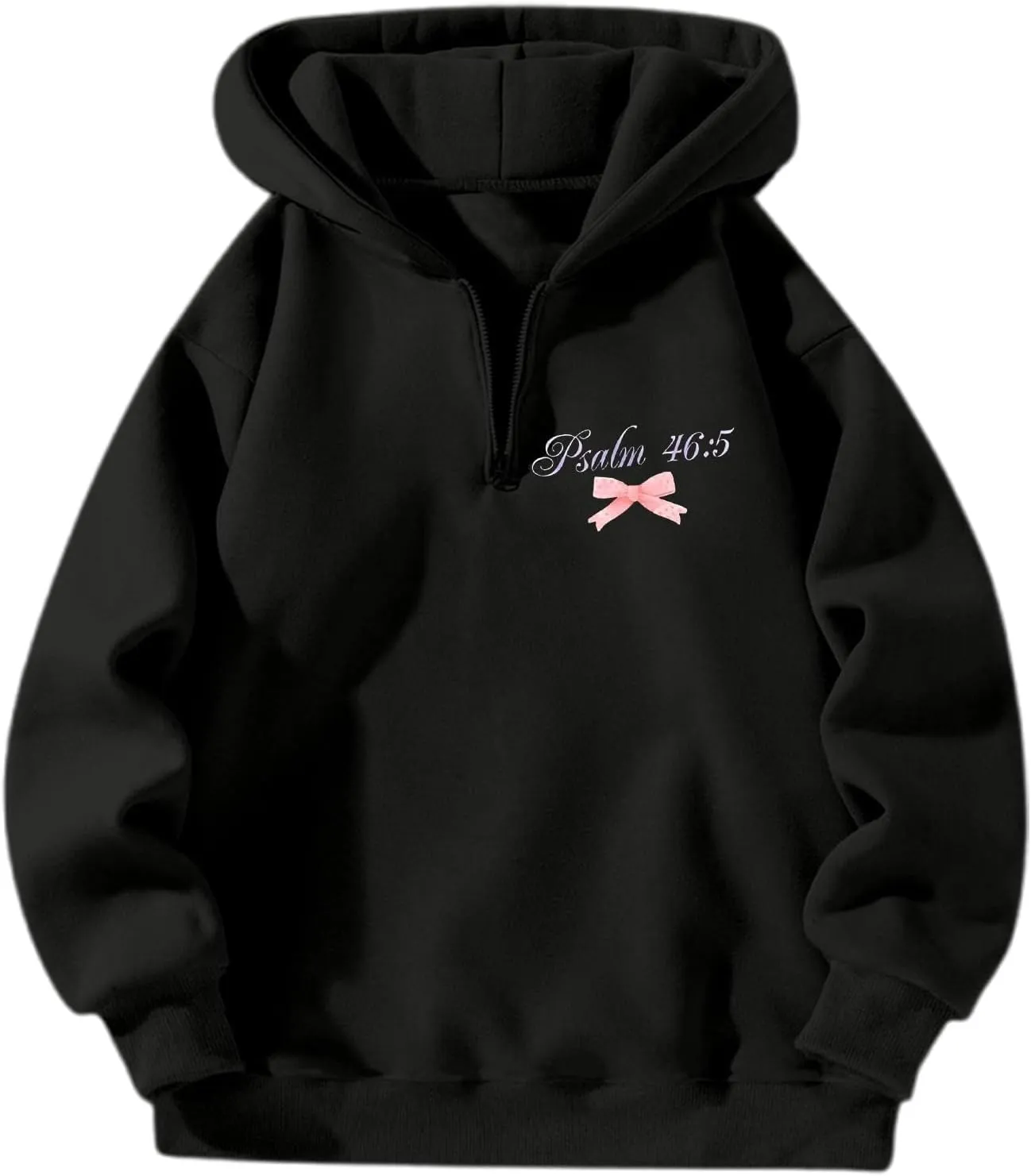 God Is Within Her She Will Not Fall Christian Hoodie For Women Bible Verse Half Zip Sweatshirt Preppy Teens Tops Unisex