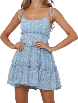 GOKKILRW Women's Summer Dress Boho Floral Print Spaghetti Strap Flowy Cami Dresses Sundresses Y2K Smocked Beach Mini Dresses
