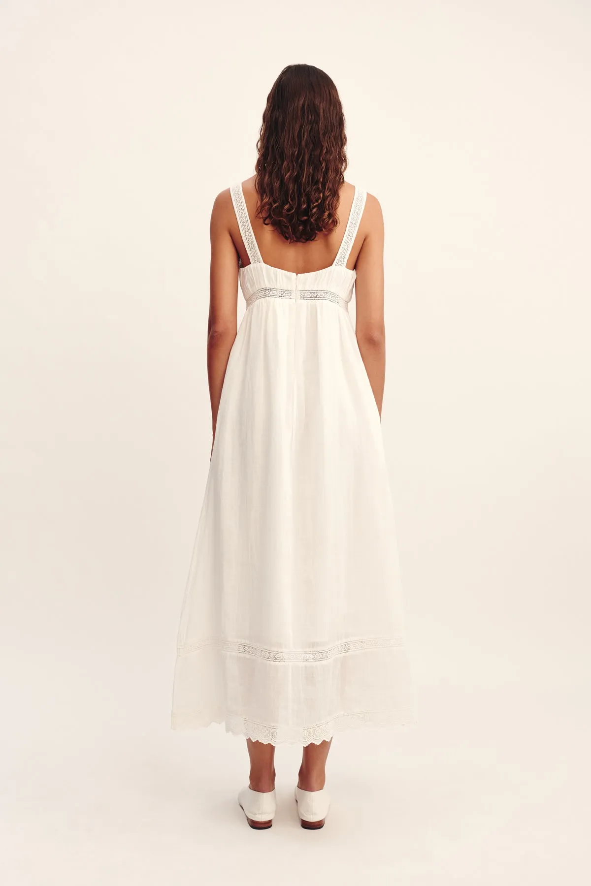 GRACE SHIFT DRESS - VINTAGE WHITE