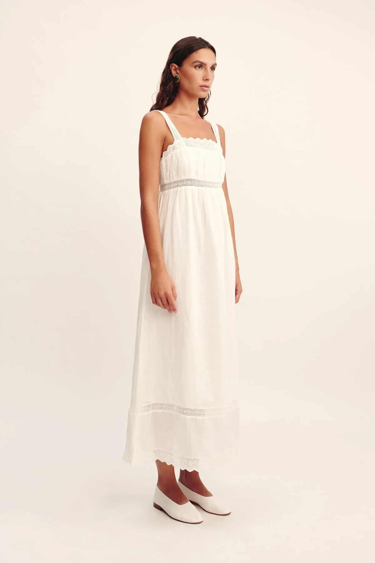 GRACE SHIFT DRESS - VINTAGE WHITE