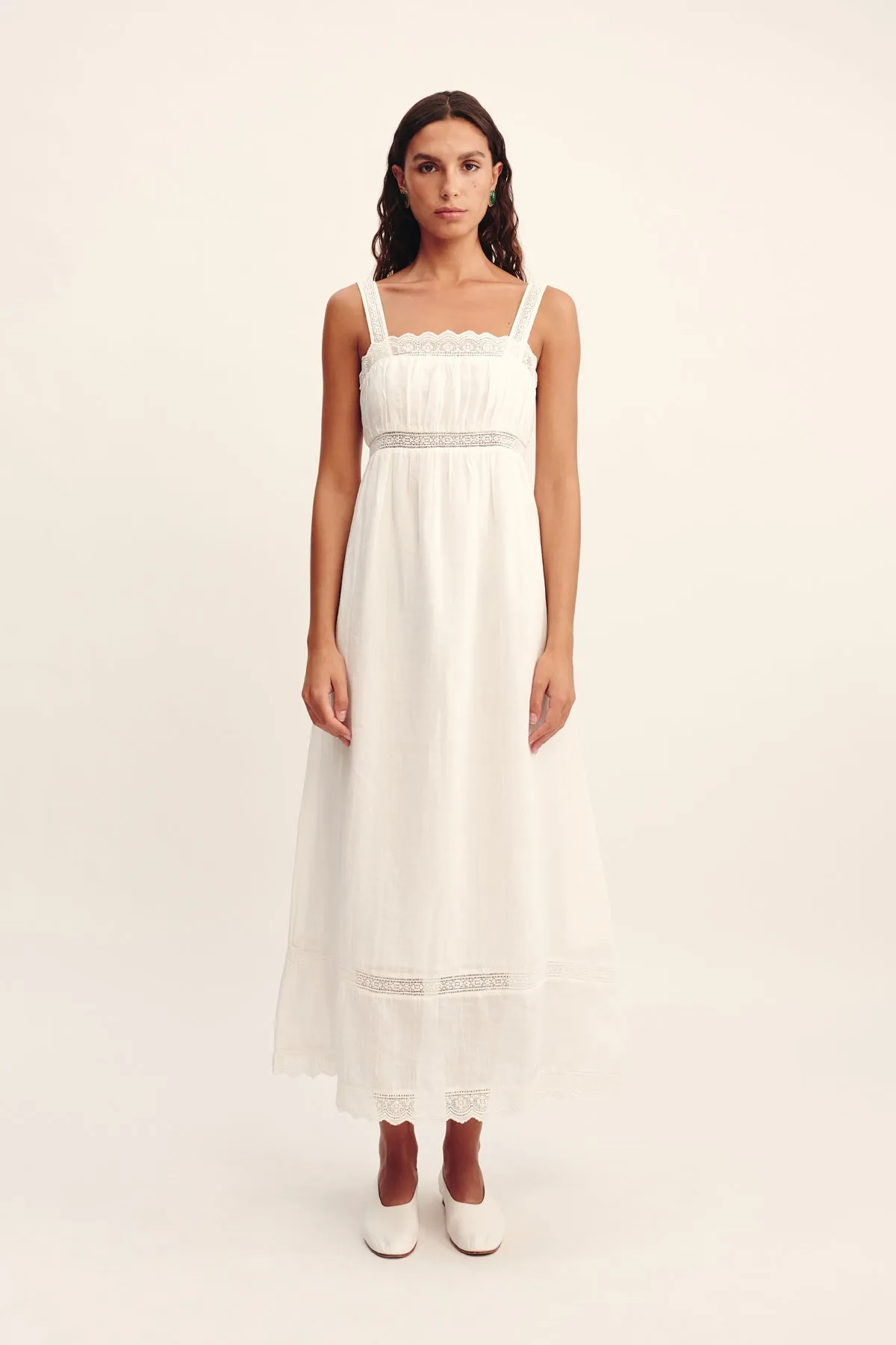 GRACE SHIFT DRESS - VINTAGE WHITE