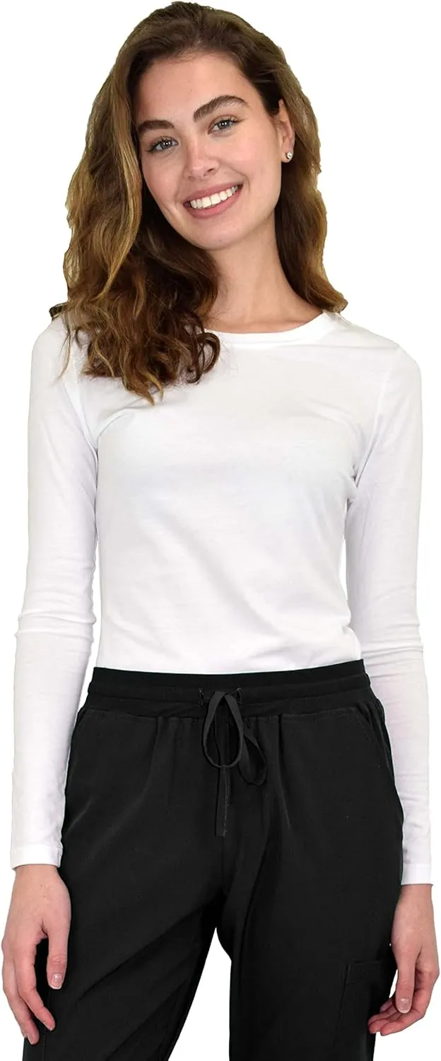 Green Town Scrubs for Women - Multi-Pack Long Sleeve Underscrub Tee, Super Soft, Stretch Fabric, Lightweight, Easy Care