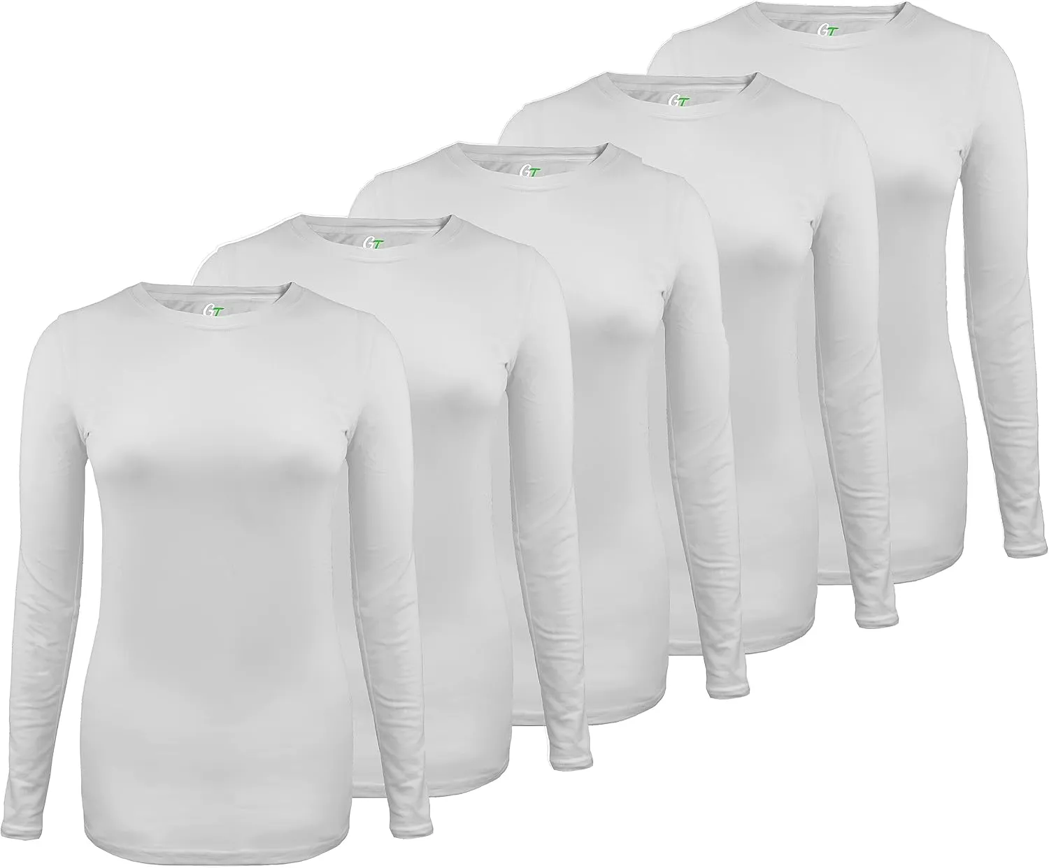 Green Town Scrubs for Women - Multi-Pack Long Sleeve Underscrub Tee, Super Soft, Stretch Fabric, Lightweight, Easy Care