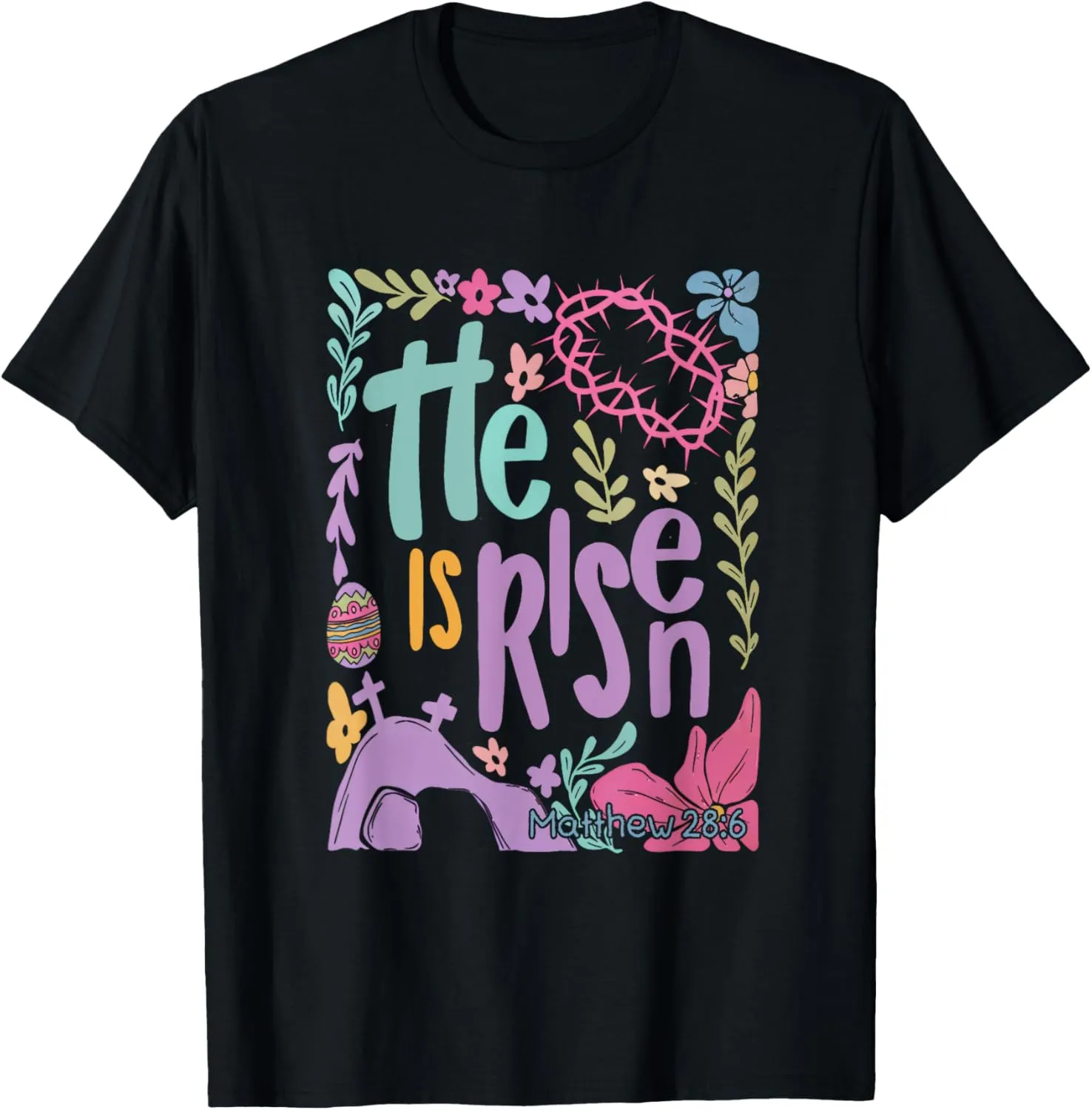 He Is Risen Matthew 28:6 Easter Bible T-Shirt