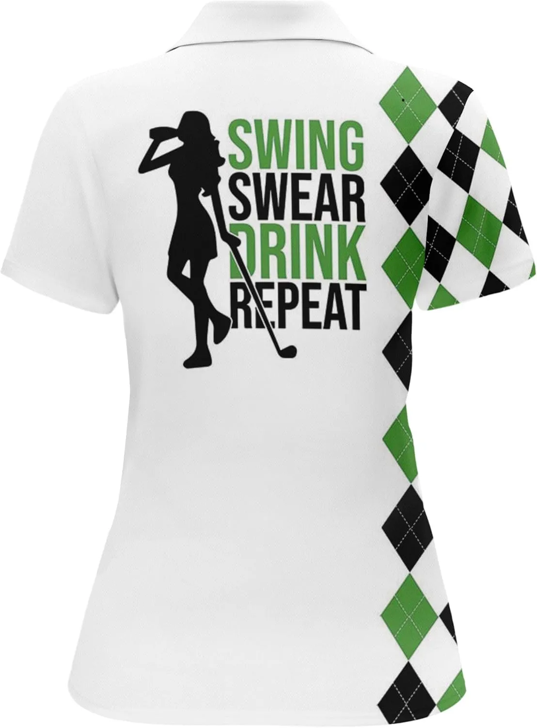 HIVICHI Funny Golf Shirts for Women Cute Crazy Print Short Sleeve Moisture Wicking Womens Polo Shirt