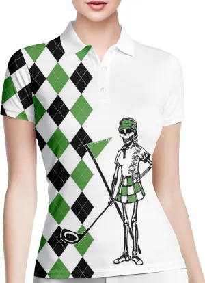 HIVICHI Funny Golf Shirts for Women Cute Crazy Print Short Sleeve Moisture Wicking Womens Polo Shirt