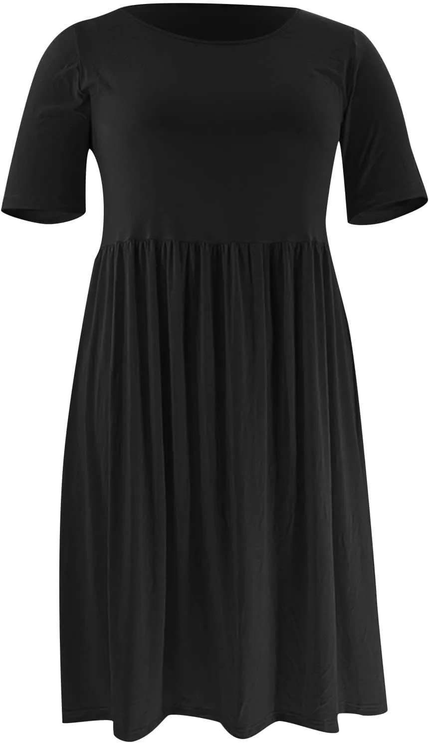 hlysgo Summer Mini Dress for Women Casual Loose Fit Short Sleeve Crew Neck Beach Dresses Trendy Ladies Short Tunic Dress