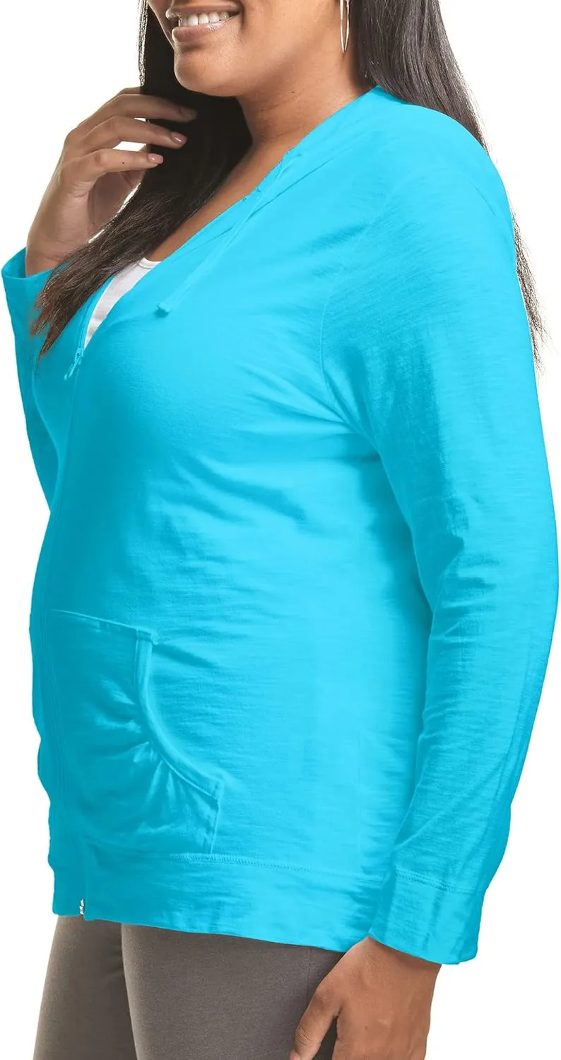 Just My Size Women's Full Zip Slub Hoodie Plus Size