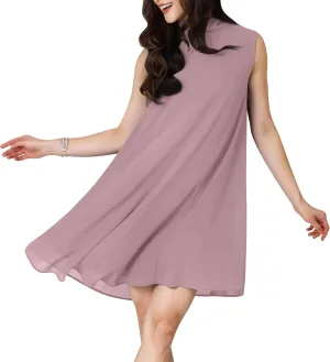 KOH KOH Womens 2025 Short Sleeveless Halter-Neck Flowy Summer Cute Mini Dress