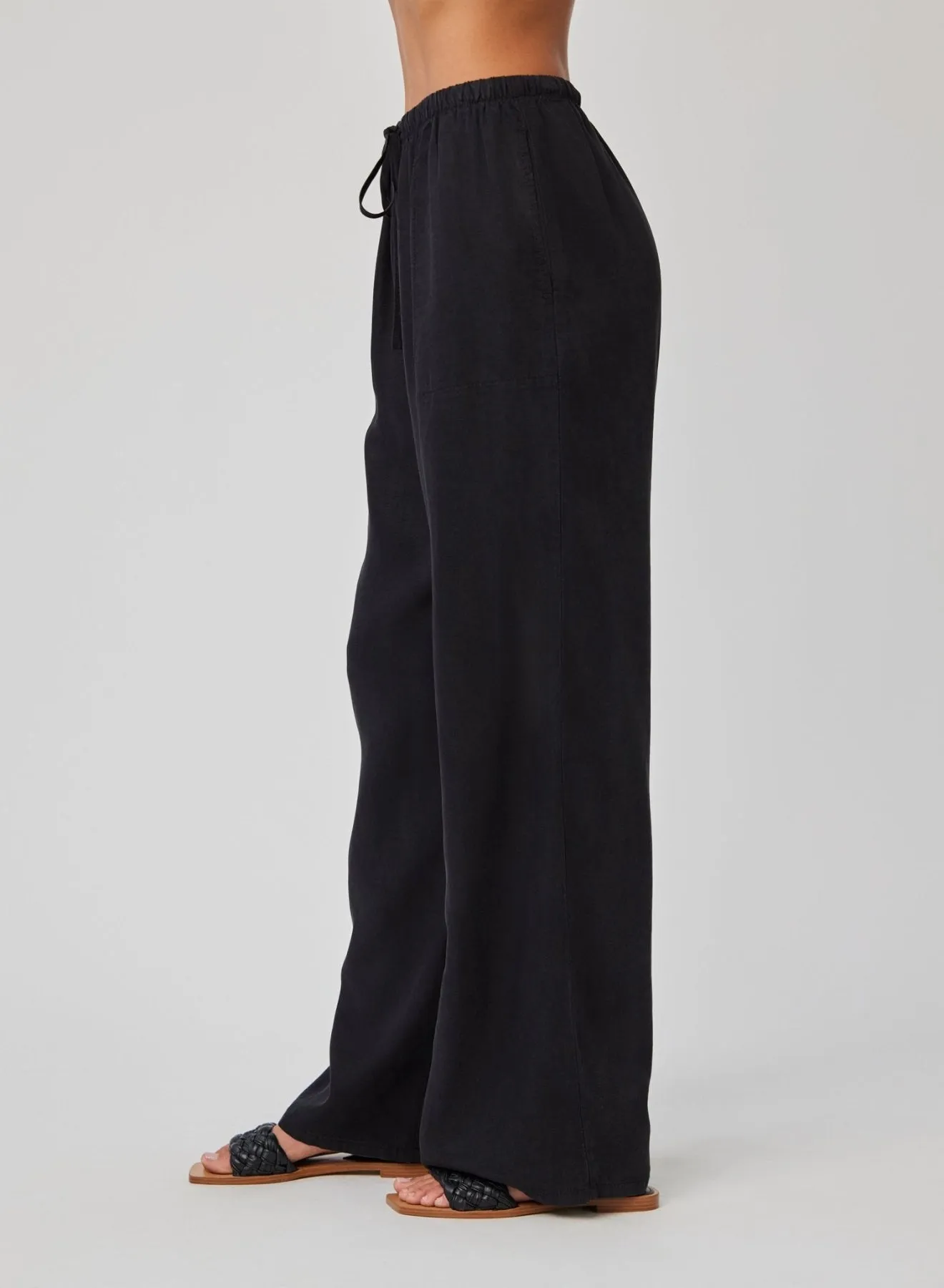 Kylie Wide Leg with Drawstring - Black