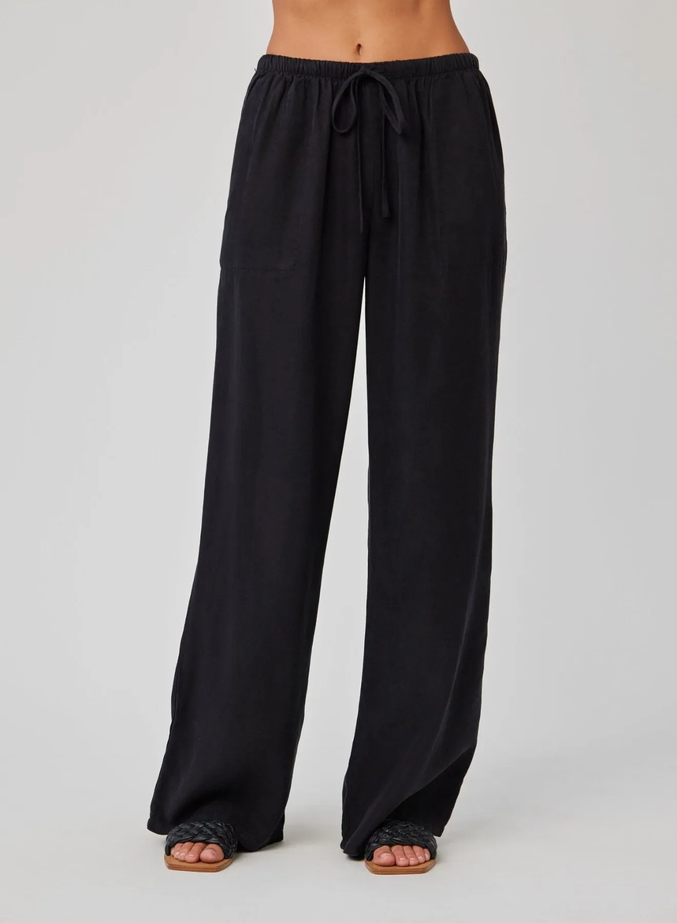 Kylie Wide Leg with Drawstring - Black