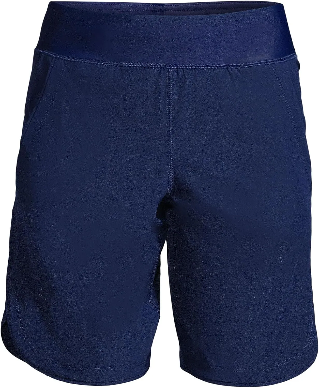 Lands' End Women's 9" Quick Dry Elastic Waist Modest Board Shorts Swim Cover-up Shorts