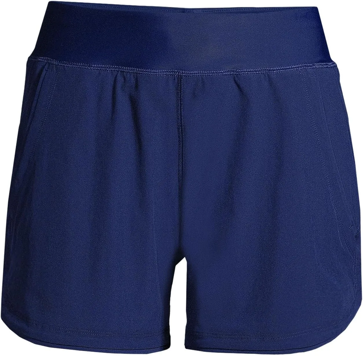 Lands' End Women's Curvy Fit 5" Quick Dry Board Shorts Swim Shorts with Panty