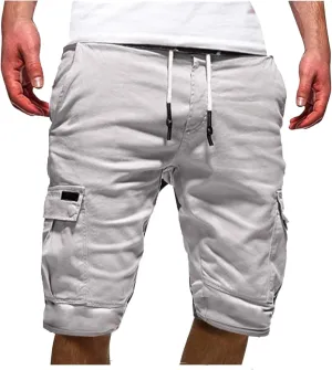 LCMTWX Mens Work Shorts Waist Pant Short Cargo Pant Solid Splice Pocket Drawstring Shorts Fashion Mens Shorts 10 Inch Mens