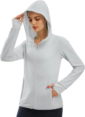 Libin Women's Sun Shirts Full Zip UPF 50  Sun Protection Hoodie Jacket Long Sleeve Hiking Outdoor Performance with Pockets