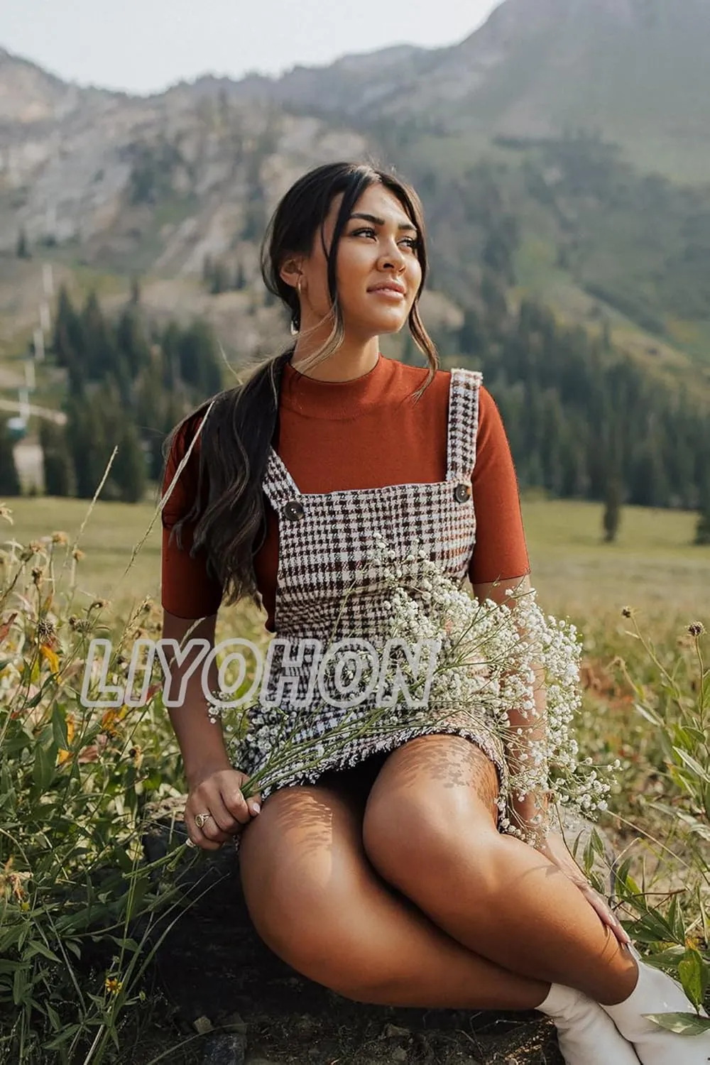 LIYOHON Womens Tops Dressy Casual Mock Turtleneck Business Short Sleeve T Shirts Going Out Tops 2025