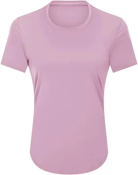 Looleafy Women's Running Shirts Quick Dry Short Sleeve Athletic Workout Tops V Neck Moisture Wicking Tops Women