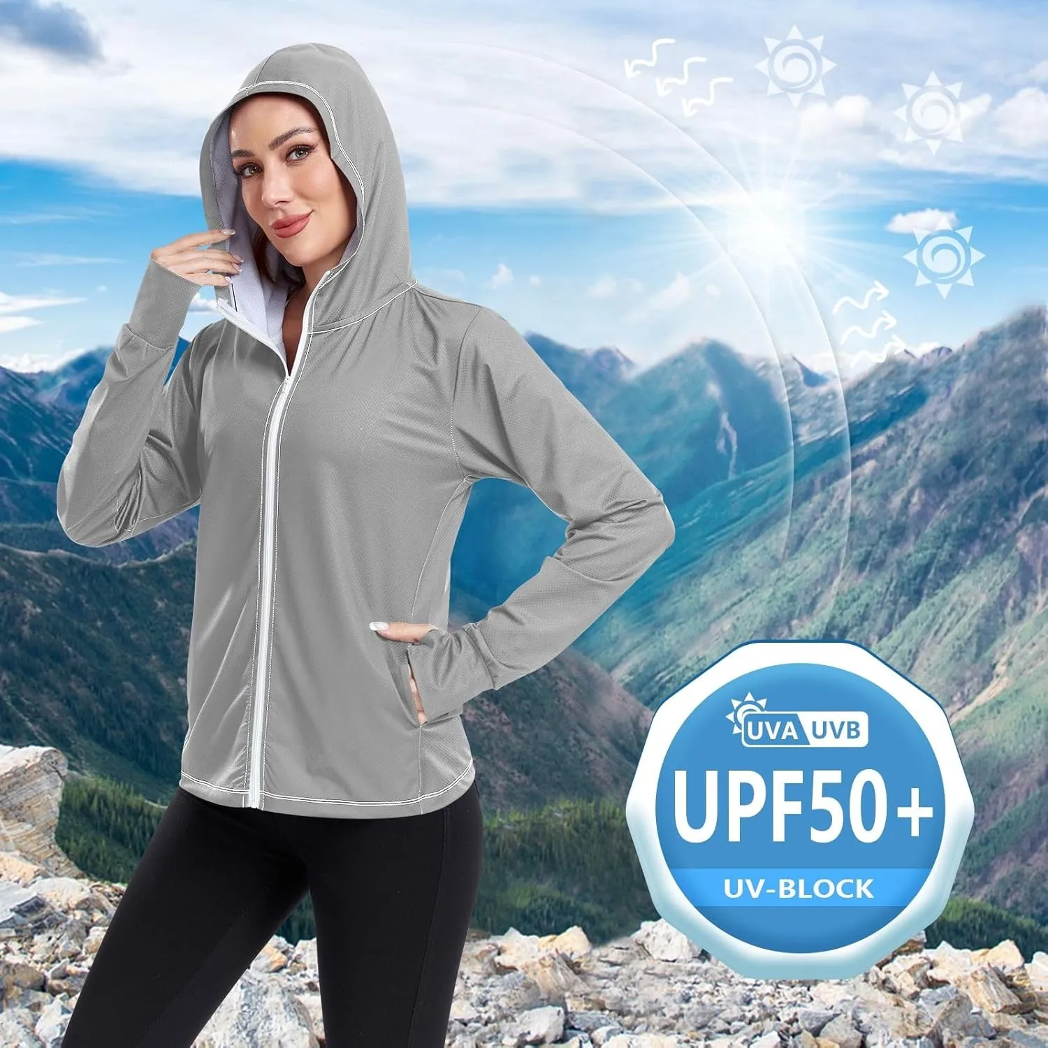 Lotus Womens UPF Hoodie UPF 50  UV Sun Protection Clothing Women's Hoodie Rash Guard