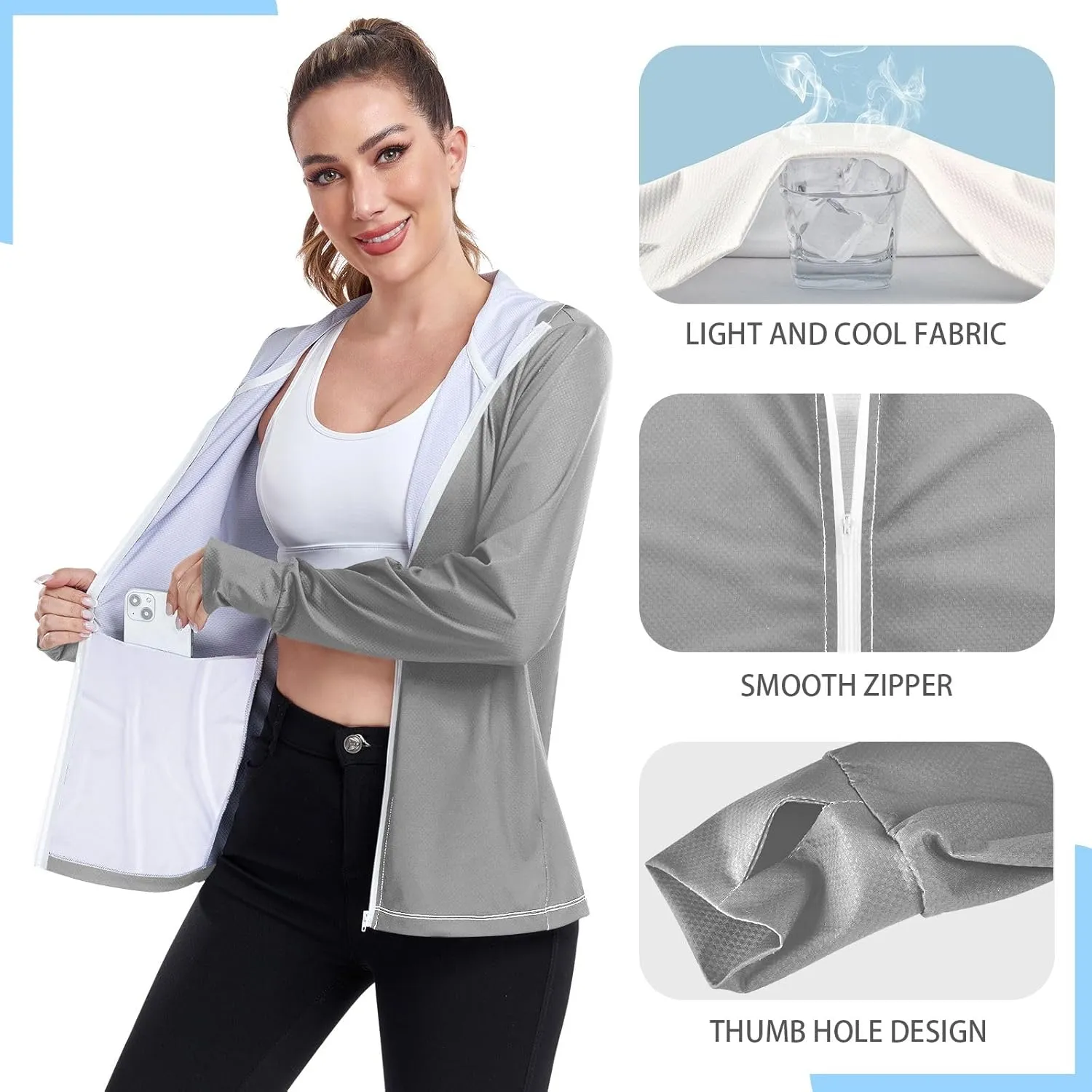 Lotus Womens UPF Hoodie UPF 50  UV Sun Protection Clothing Women's Hoodie Rash Guard