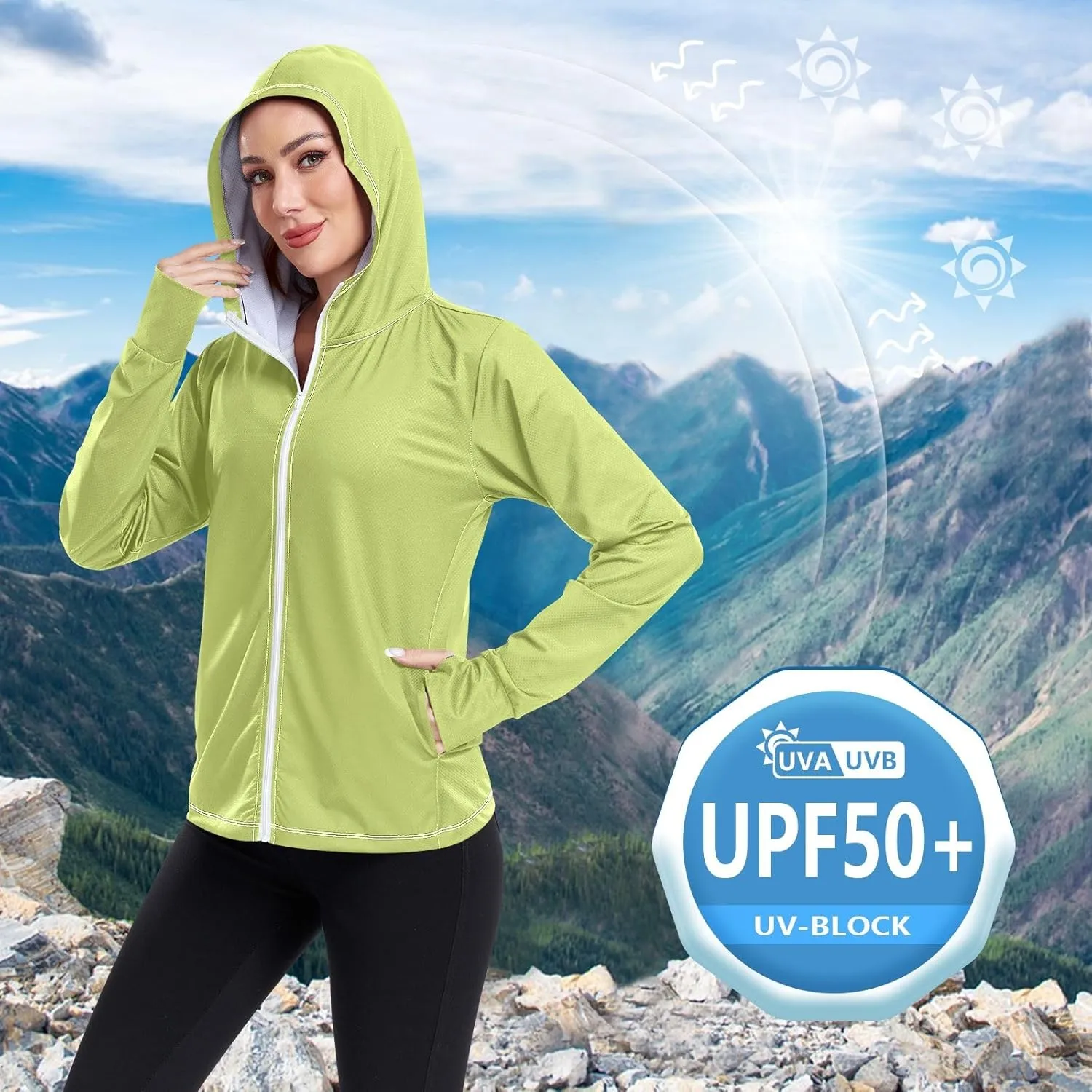 Lotus Womens UPF Hoodie UPF 50  UV Sun Protection Clothing Women's Hoodie Rash Guard