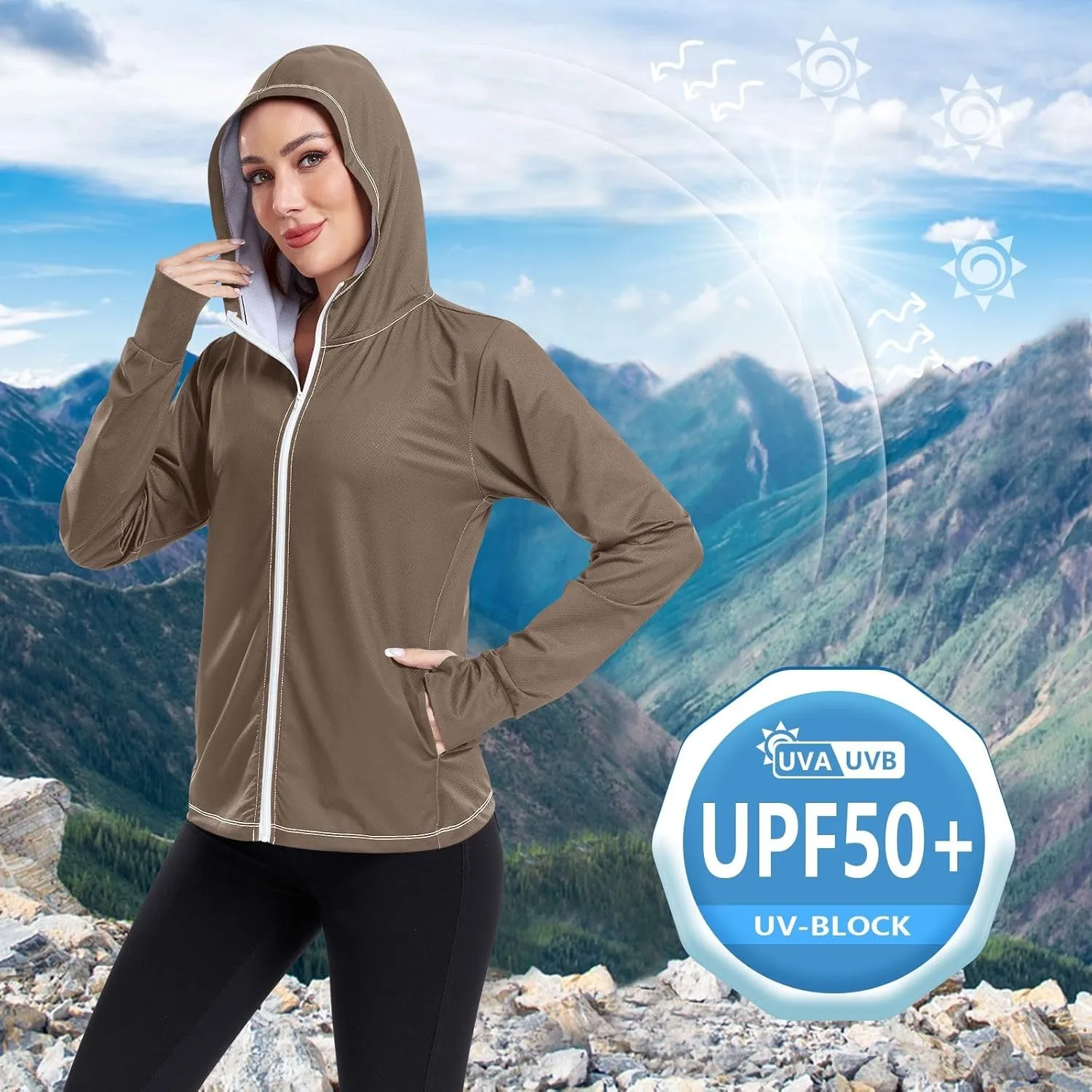 Lotus Womens UPF Hoodie UPF 50  UV Sun Protection Clothing Women's Hoodie Rash Guard