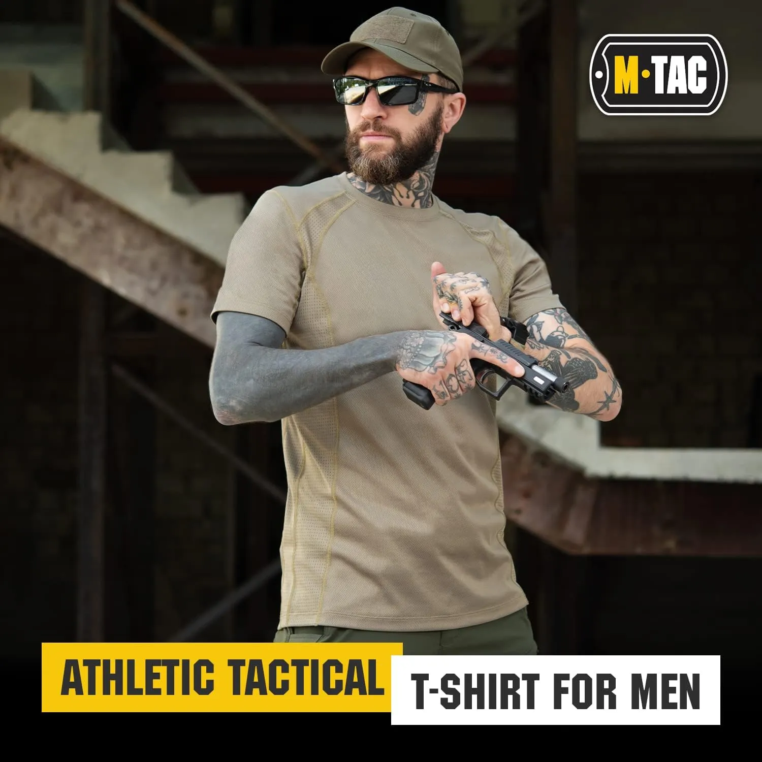 M-Tac Athletic T-Shirt Gen.2 - Breathable Polyester Military T-Shirt with Short Sleeve and Crew Neck for Men