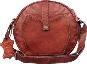 Madosh, Genuine Leather Round bag Crossbody Bag Women Hobo Stylish Sling Shoulder Brown Bag