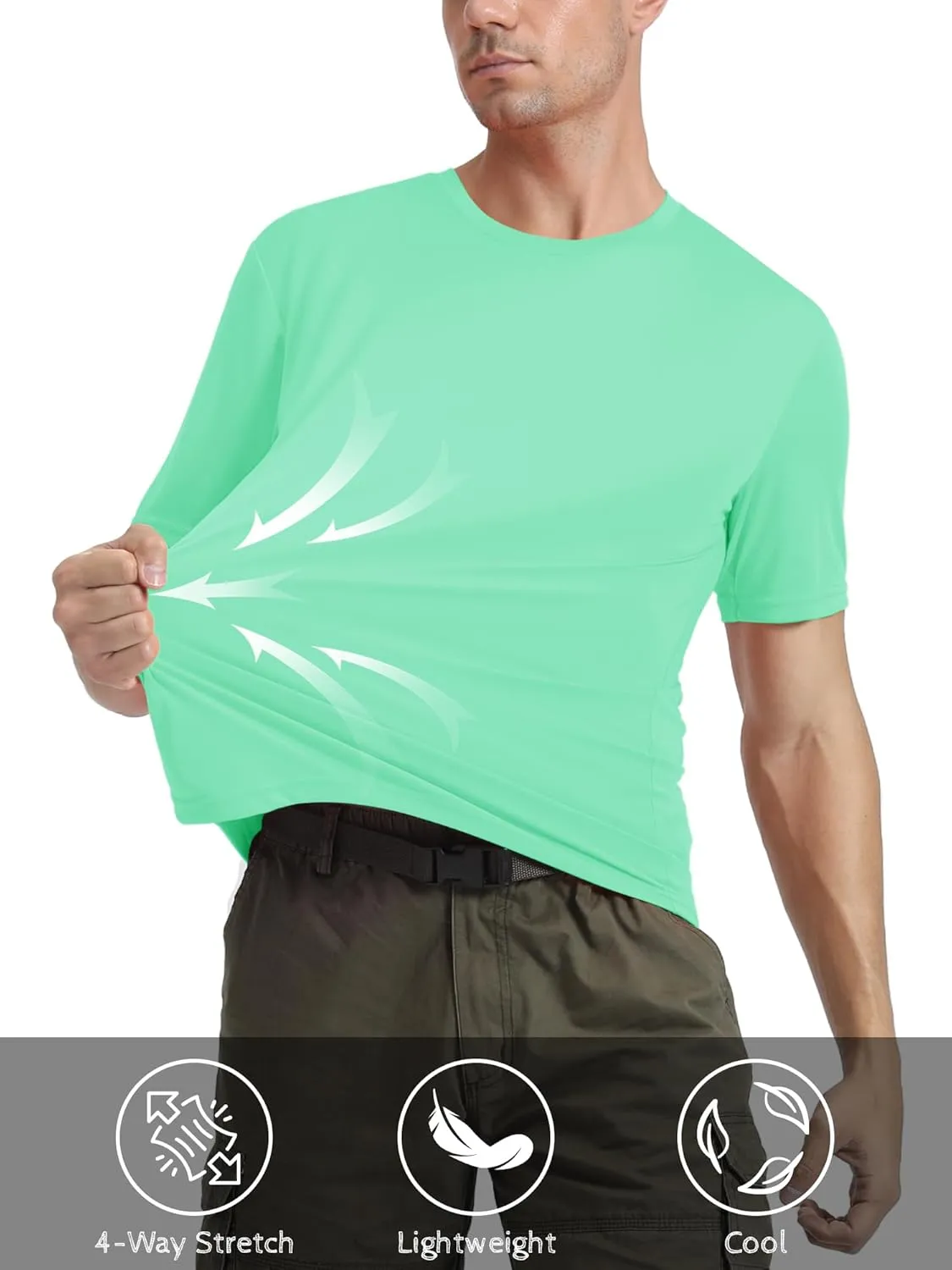 MAGCOMSEN Men's Short Sleeve UPF 50  T-Shirt Quick Dry Rash Guard Athletic Running Swim Top Tee Performance Water Shirts