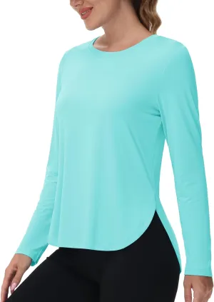 MAGCOMSEN Women's Sun Shirts SPF Long Sleeve Workout Tops Athletic UV Protection UPF 80  Quick Dry T Shirt