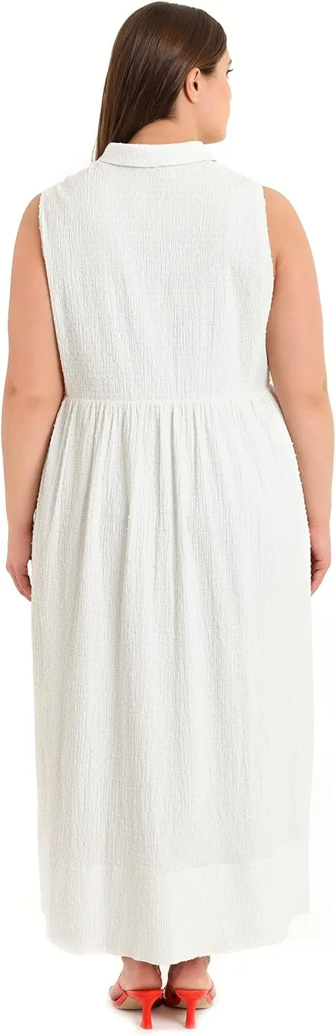 Maggy London Women's Maxi Full Skirt Shirt Dress